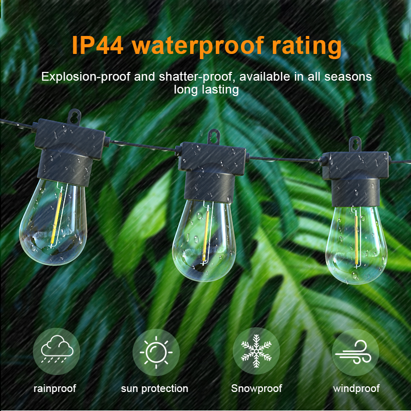 HCP095  S14太阳能暖白灯串